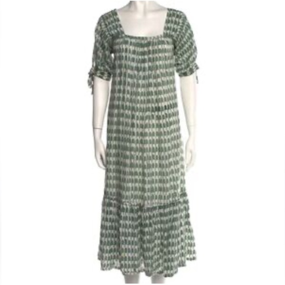 Mirth Vienna Ruched Elastic Neck Raglan Sleeve Tiered dress size medium - Picture 1 of 15